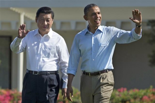 ▲지난 2013년 6월8일 미국 워싱턴에서 만남을 가졌던 시진핑(왼쪽) 중국 국가주석과 버락 오바마 미국 대통령. 사진=AP/뉴시스
