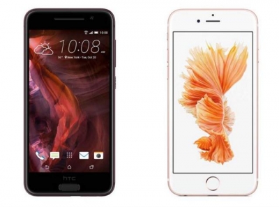▲HTC 원A9(왼쪽)과 아이폰6S. 사진제공=HTC, 애플