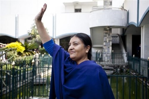 ▲네팔의 첫 여성 대통령으로 당선된 비디아 데비 반다리 네팔공산당(CPN-UML) 부대표. 사진=신화/뉴시스