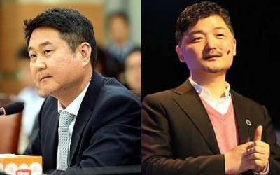 ▲이석우 전 카카오 대표(좌)와 김범수 카카오 의장