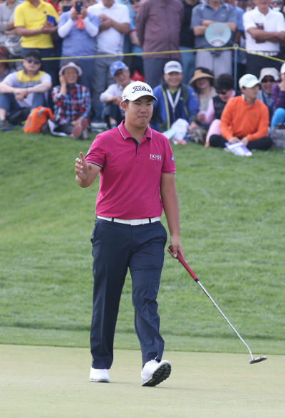 ▲안병훈이 HSBC 챔피언십에서 공동 19위를 차지했다. 사진은 지난 9월 한국에서 열린 신한동해오픈에서의 모습.