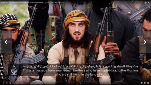 ▲동영상 공유 사이트 유튜브에 올라온 IS의 비디오 성명의 한 장면.