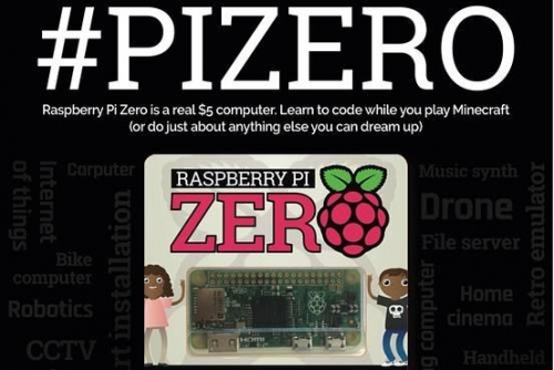 ▲영국 라즈베리파이의 신제품 '라즈베리파이 제로(Raspberry Pi Zero)' 광고. 출처=라즈베리파이 