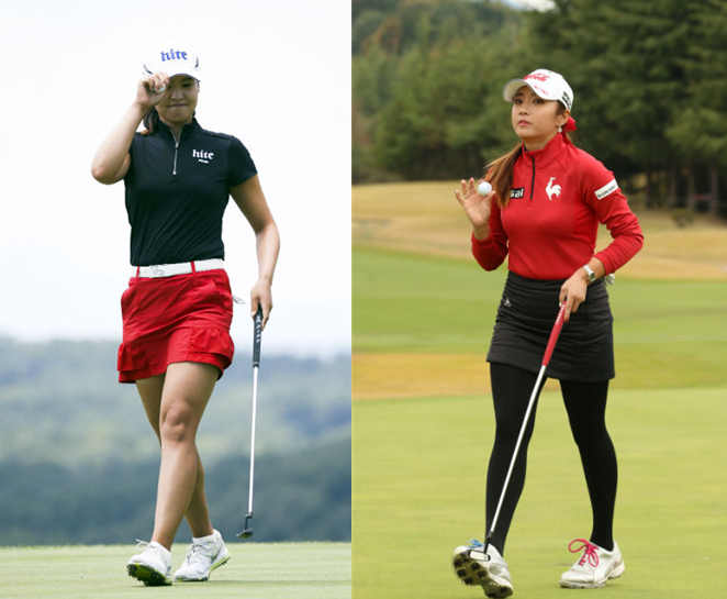 ▲전인지와 이보미가 세계랭킹 9위와 16위를 유지했다. (하이트진로, 르꼬끄 골프)