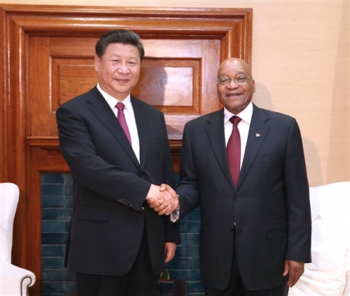 ▲시진핑(왼쪽) 중국 국가주석과 제이콥 주마 남아프리카공화국 대통령. 신화/뉴시스
