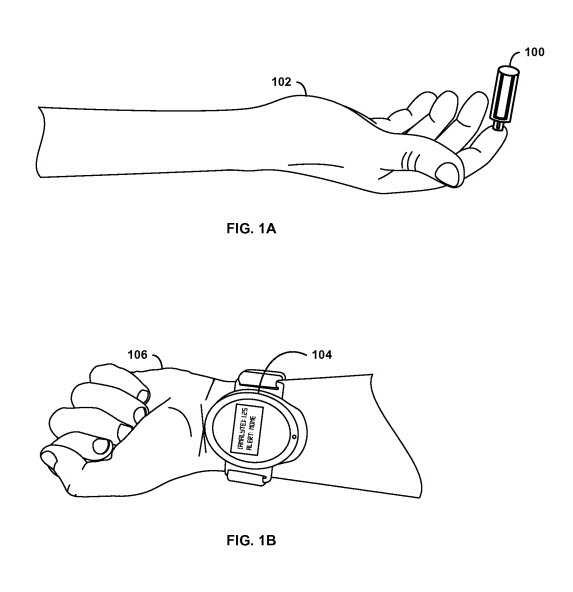 ▲구글의 ‘바늘 없는 채혈기기’의 사용 방법을 설명한 그림(사진=미국 특허상표청)