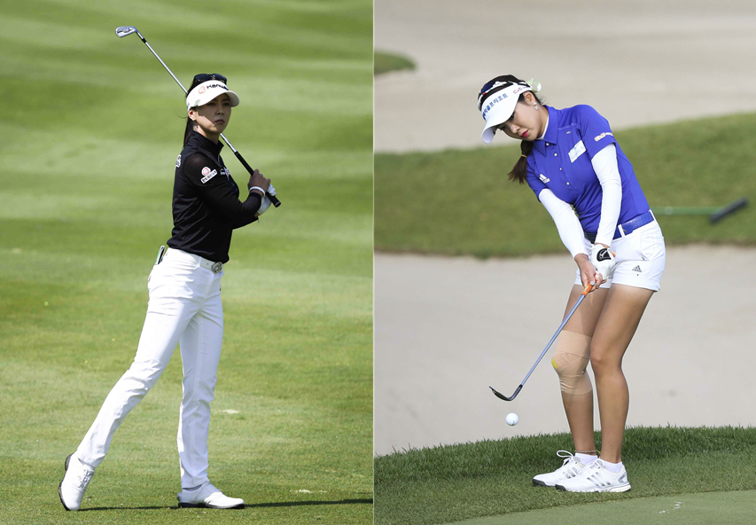 ▲프로골퍼 윤채영(왼쪽)과 안신애. 의류업체에서 선호하는 선수들이다. 하지만 이들과 같은 선수는 결코 흔치 않다.  (KLPGA)