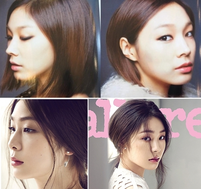 ▲신화 이민우와 결별 소식이 전해진 슈퍼모델 고소현에 대한 관심이 커졌다. 고소현(사진 위)은 이민우와 열애에 앞서 피겨여왕 김연아(사진 아래)를 닮은 이미지로 네티즌의 주목을 받기도 했다.  (출처-고소현 SNS, 뉴시스(엘르))