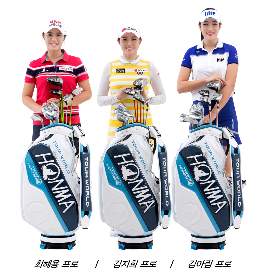 ▲왼쪽부터 최혜용, 김지희, 김아림. (혼마골프)