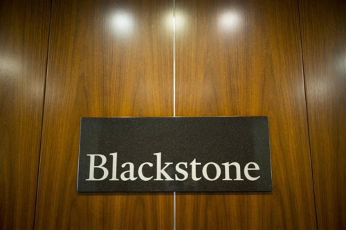 ▲블랙스톤의 미국 뉴욕 사무소에 회사 로고가 걸려 있다. 블룸버그 