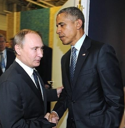 ▲블라디미르 푸틴(왼쪽) 러시아 대통령과 버락 오바마 미국 대통령. (연합뉴스)