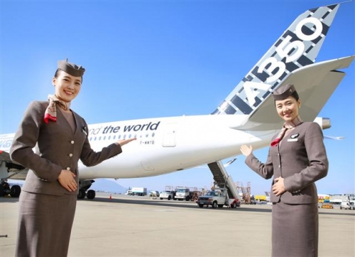 ▲아시아나항공이 내년부터 도입 예정인 A350 XWB 항공기. 사진제공 금호아시아나그룹
