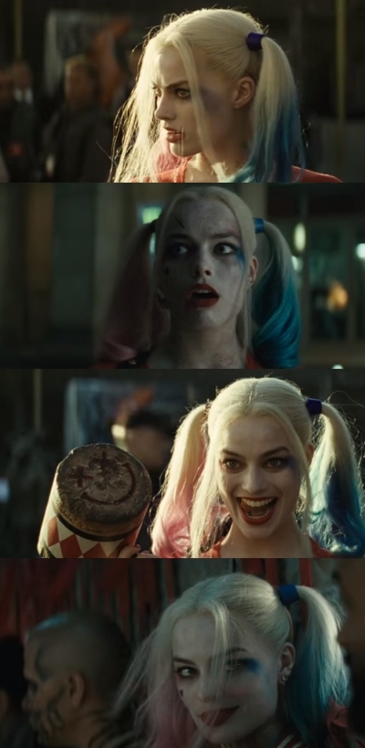 ▲'수어사이드 스쿼드' 할리퀸 역의 배우 마고 로비(사진=영화 '수어사이드 스쿼드' 예고편 캡처)