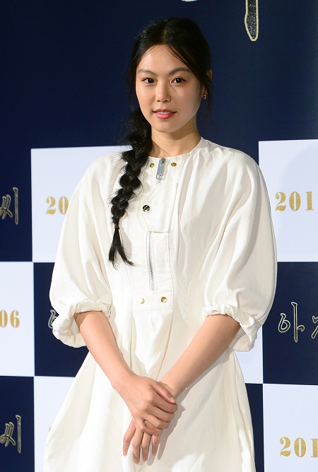 ▲2일 열린 영화 '아가씨'제작보고회에 참석한 김민희.(사진=뉴시스)
