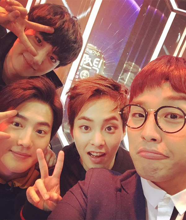 ▲'해피투게더3'에 출연한 한희준이 엑소와 함께한 사진을 공개했다.(사진=한희준 인스타그램)