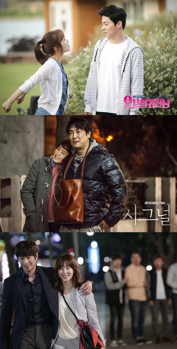 ▲tvN 드라마 '또 오해영'(위), '시그널', '오 나의 귀신님'(사진=tvN)