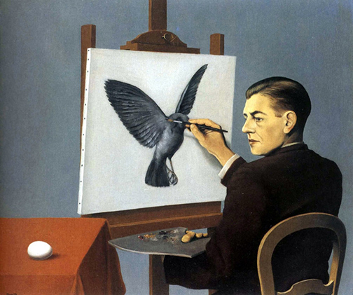 ▲참고 사진 2: 르네 마그리트(René Magritte), ‘통찰력(La clairvoyance)’, 1936.