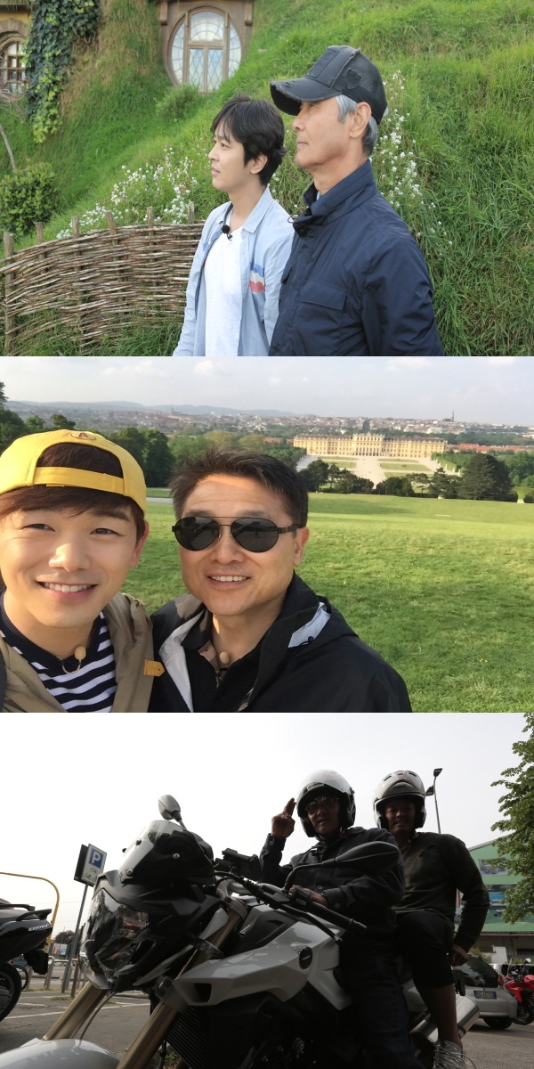 ▲'아버지와 나' 김정훈 에릭남 추성훈 부자(사진=CJ E&M )