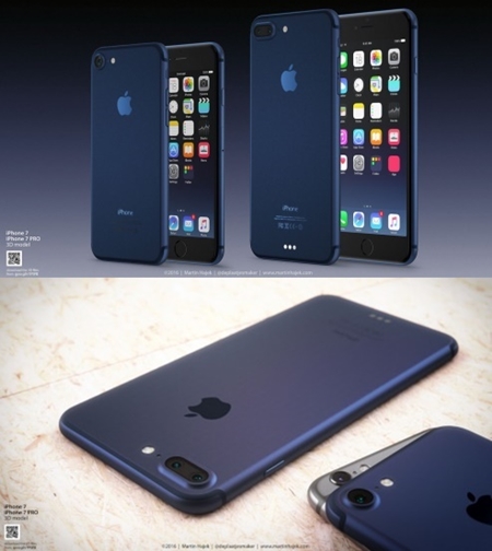 ▲마틴 하에크가 공개한 아이폰7 딥블루 색상 렌더링 이미지(사진=마틴 하에크 홈페이지)