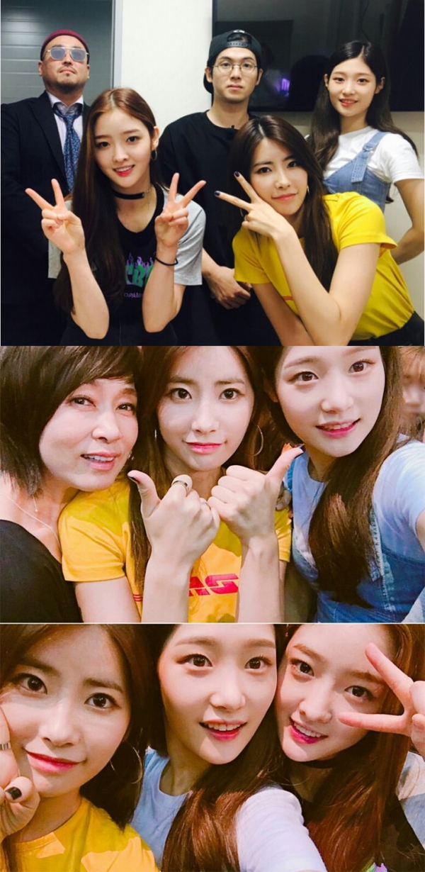 ▲다이아 채연·희현·은진, '쇼미더머니5' 현장 찾아…"길·매드크라운 응원"(출처=엠비케이엔터테인먼트)