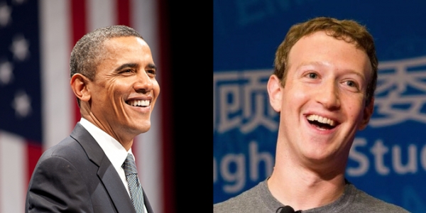 ▲버락 오바마(왼쪽) 미국 대통령과 마크 저커버그 페이스북 최고경영자.(출처=버락 오바마, 마크 저커버그 페이스북)