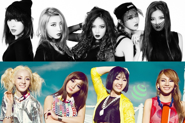 ▲해체를 맞은 걸그룹 포미닛(위), 멤버 공민지 탈퇴를 겪은 2NE1(사진=포미닛(큐브엔터테인먼트), 2NE1(YG엔터테인먼트))