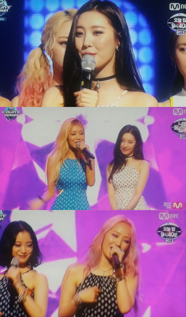 ▲14일 방송된 '엠카운트다운'에서 원더걸스가 1위를 차지했다.(사진=Mnet)