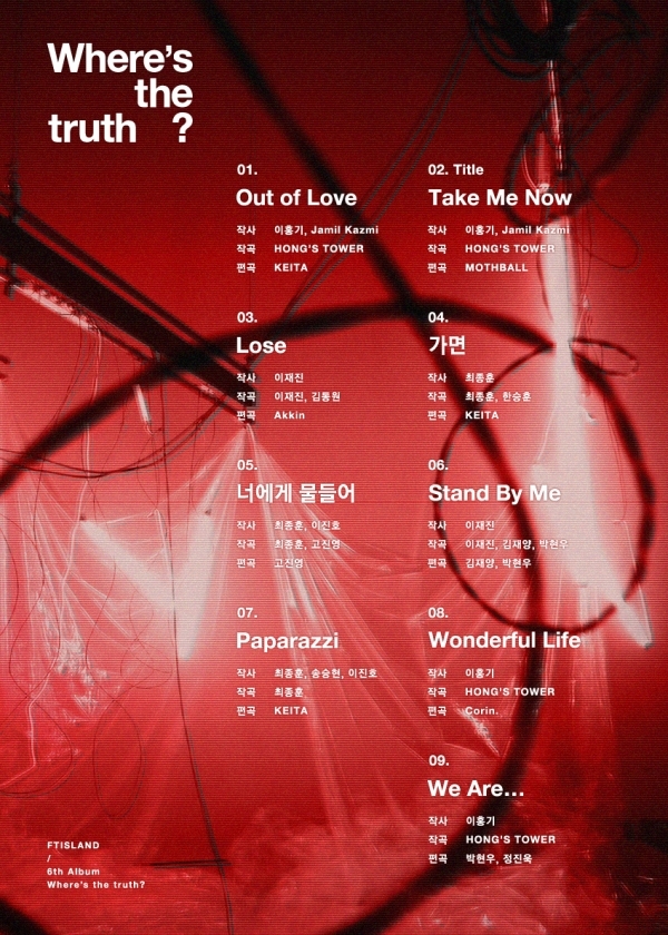 ▲FT아일랜드 정규 6집 트랙리스트(사진=FNC엔터테인먼트)
