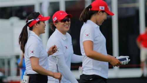 ▲한국팀 전인지, 양희영, 김세영, 유소연. 사진=LPGA닷컴