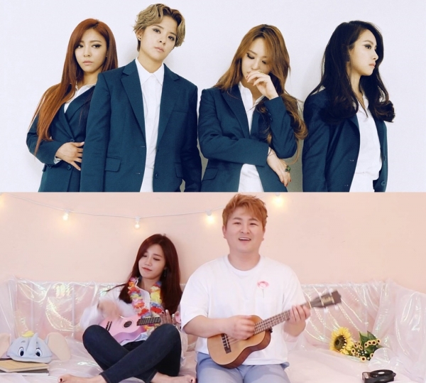 ▲f(x), 허각X정은지(사진=SM엔터테인먼트, 플랜에이엔터테인먼트)