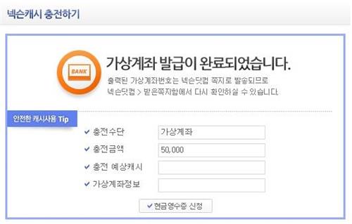 (출처=넥슨 가상계좌 화면 캡처)