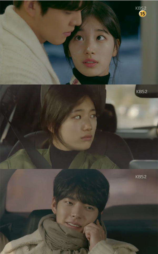 ▲'함부로 애틋하게'7회 김우빈 수지(사진=KBS2)
