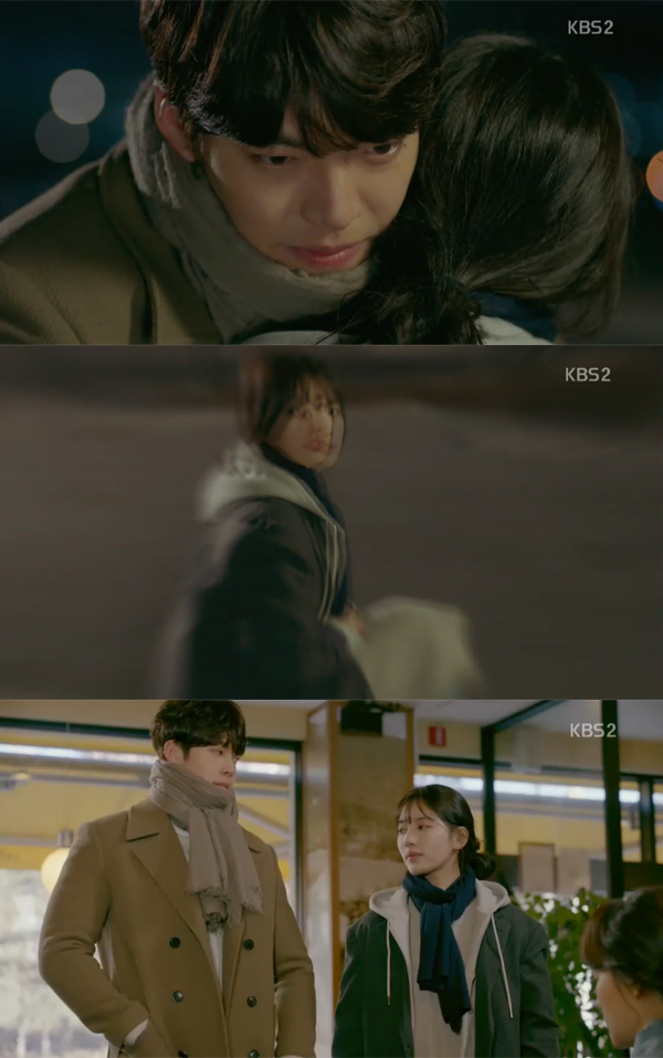 ▲수목드라마 '함부로 애틋하게' 8회 김우빈 수지(사진=KBS2)