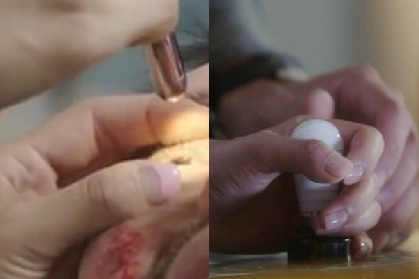 ▲문제가 된 '닥터스' 유혜정 역의 배우 박신혜 손톱(사진=SBS 월화드라마 '닥터스' 박신혜 손톱 캡처)