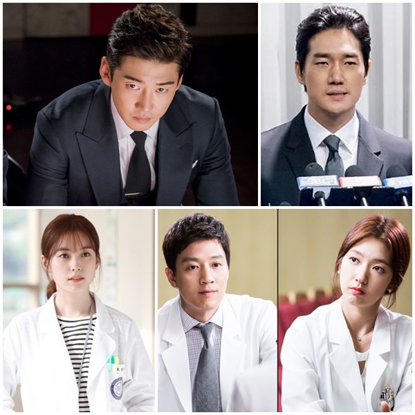 ▲윤계상, 유지태, 박신혜, 김래원, 한효주(왼쪽 위부터 시계방향)(사진=tvN, MBC, SBS 제공)