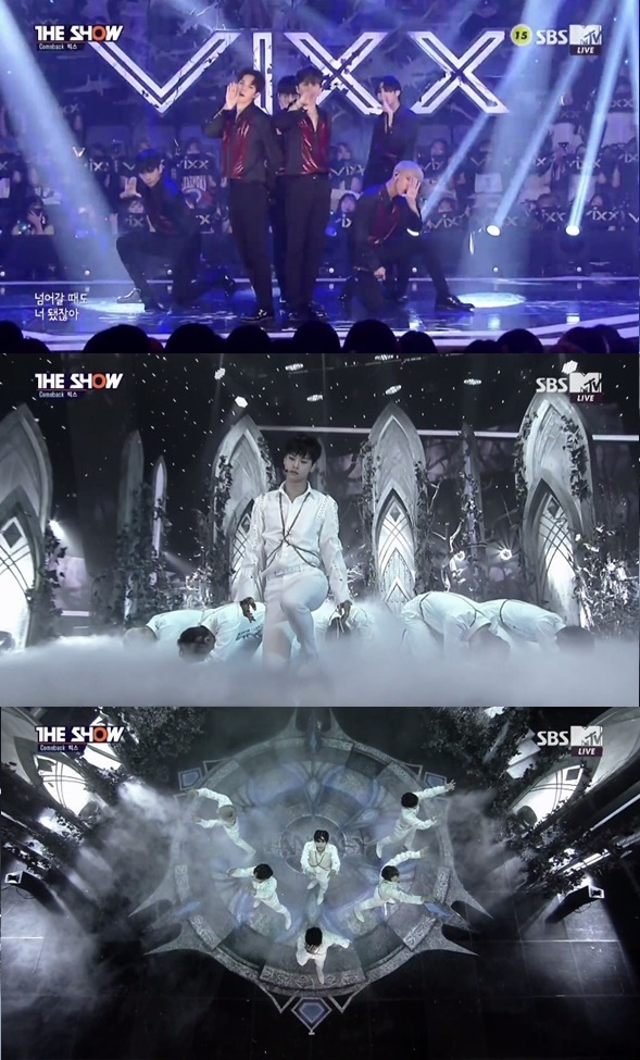 ▲빅스 ‘더쇼’ 컴백무대 방송화면(사진=젤리피쉬)