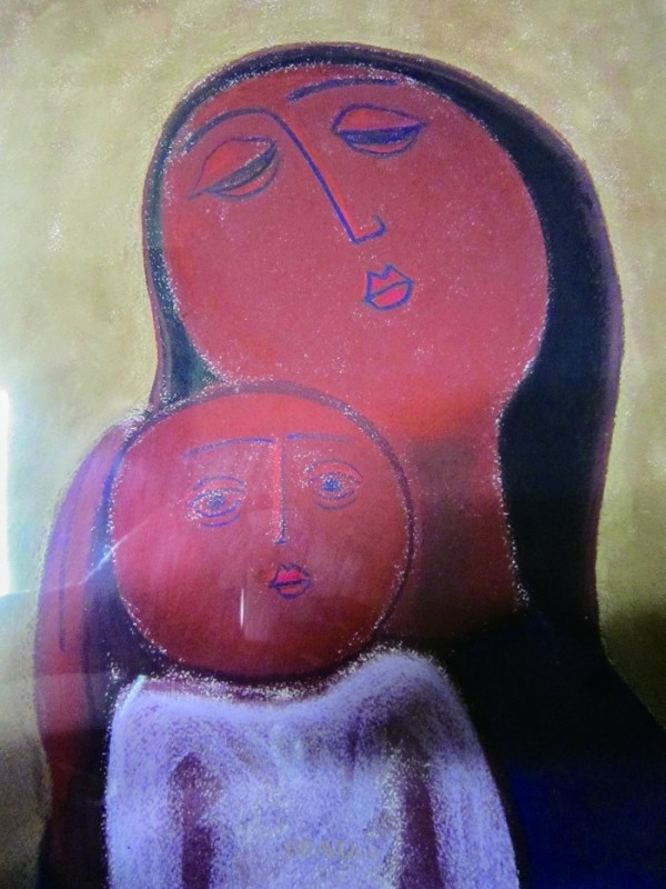 ▲최종태 <어머니와 아들>. 종이에 파스텔 31cmx38cm, 1989년