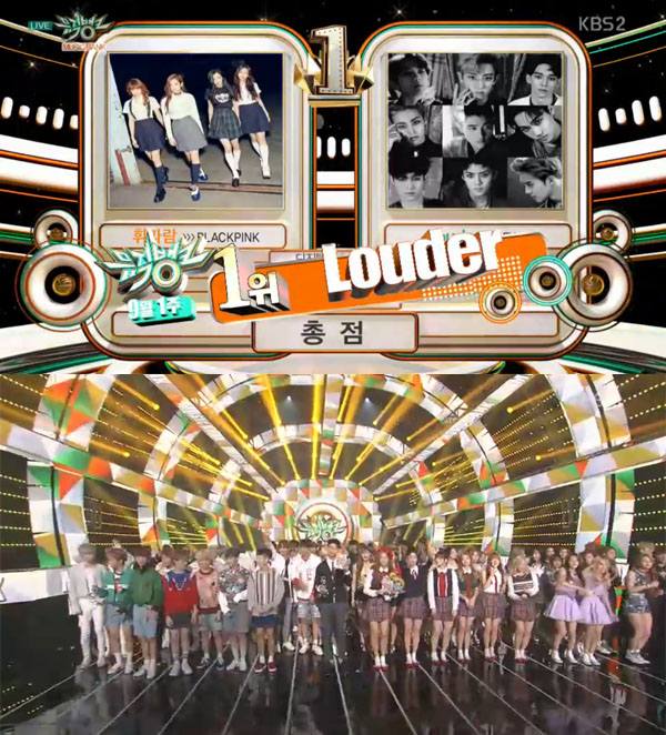 ▲2일 방송된 뮤직뱅크에서 엑소가 1위를 차지했다.(사진=KBS2)