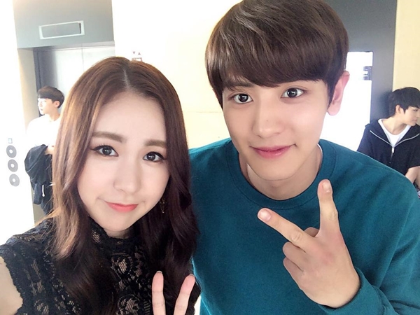 ▲간미연, 엑소 찬열(사진=간미연 인스타그램)