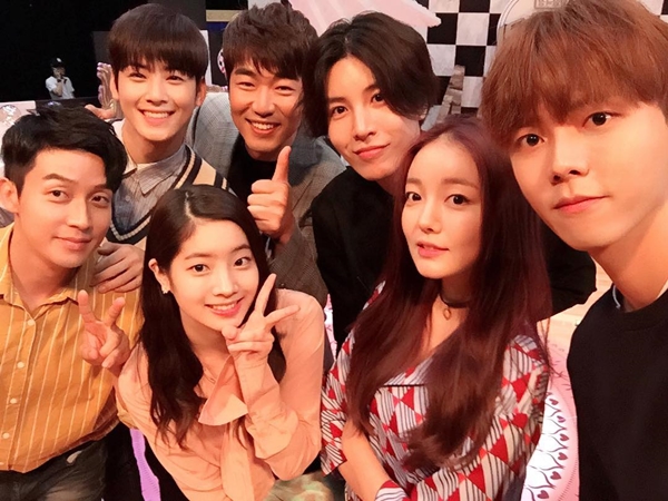 ▲(좌측 상단부터 시계방향으로)아스트로 차은우, 이종혁, 노민우, 문지인, 주우재, 트와이스 다현, 허경환(사진=주우재 인스타그램)