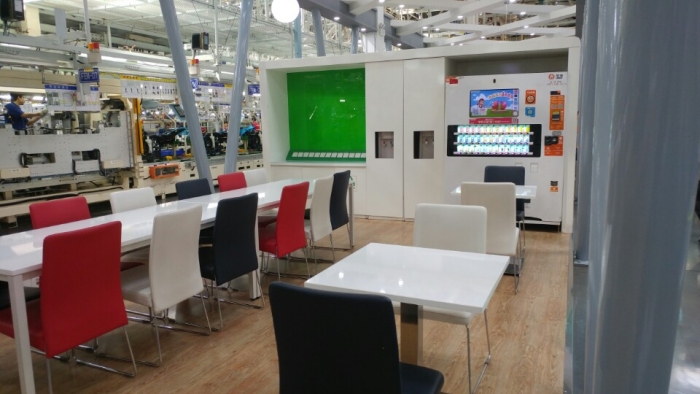 ▲현대모비스 베이징 3공장 내 휴게실 모습 (사진 = 김희진 기자)