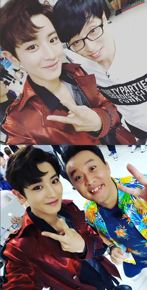 (사진=찬열 인스타그램, 유재석, 정준하)