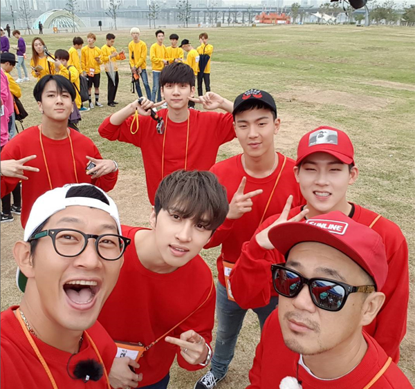 ▲그룹 빅스, 몬스타엑스 등이 '런닝맨'에 출연했다.(사진=김창렬 인스타그램)