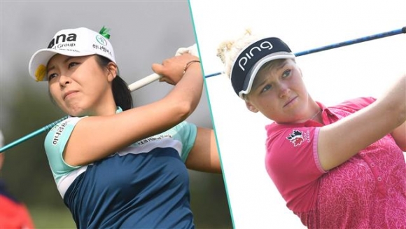 ▲허미정(왼쪽)과 브룩 헨더슨. 사진=LPGA