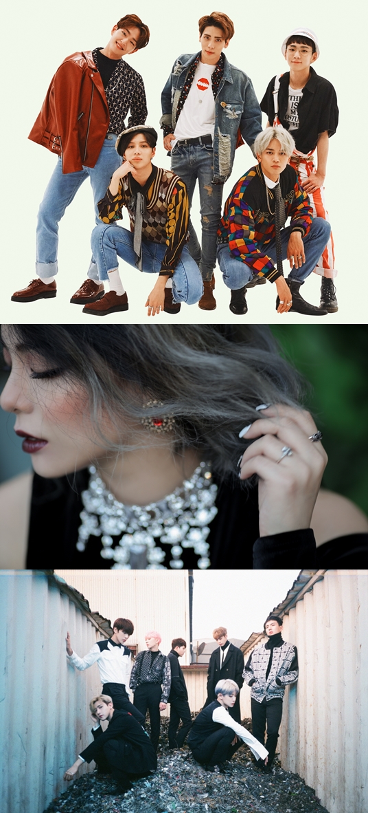 ▲(위부터) 샤이니, 에일리, 몬스타엑스(사진=각 소속사)