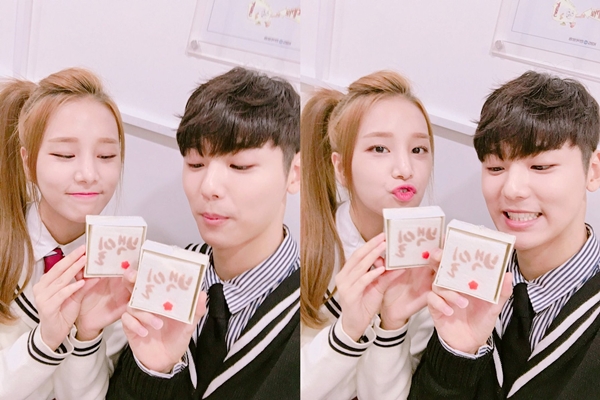 ▲KBS2 '뮤직뱅크' MC 라붐 솔빈, 씨엔블루 민혁(사진=KBS2 '뮤직뱅크' 공식 트위터)