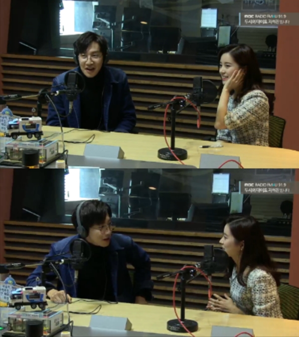 ▲배우 이광수, 정다희 MBC 아나운서(사진=MBC FM4U '2시의 데이트 지석진입니다' 캡처)