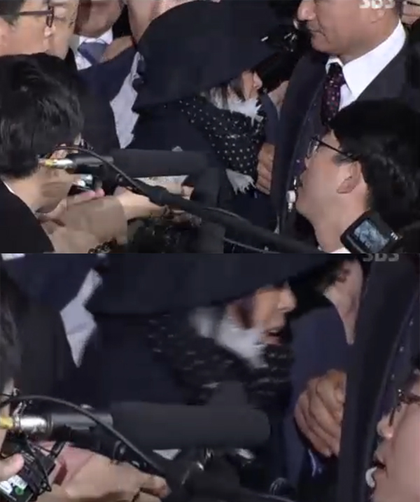 ▲'국정농단' 최순실 검찰 출석 현장(사진=SBS)