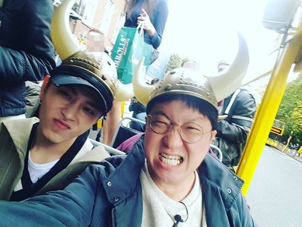 ▲비스트 용준형과 방송인 정형돈이 MBC 에브리원 '히트제조기' 촬영 차 아일랜드를 방문했다.(사진=비스트 용준형 인스타그램)