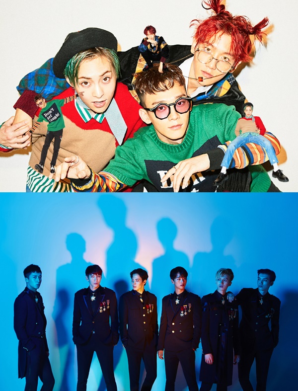 (사진=SM엔터테인먼트(엑소 첸백시), 젤리피쉬(빅스))